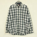 TOMMY HILFIGER　トミーヒルフィガー　長袖ボタンシャツ　チェック柄　白　ホワイト　Lサイズ メンズ コットン 古着