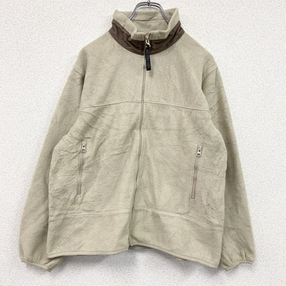 90s　LAND’S END　ランズエンド　フルジップフリースジャケット/ボアジャケット　ベージュ　Lサイズ