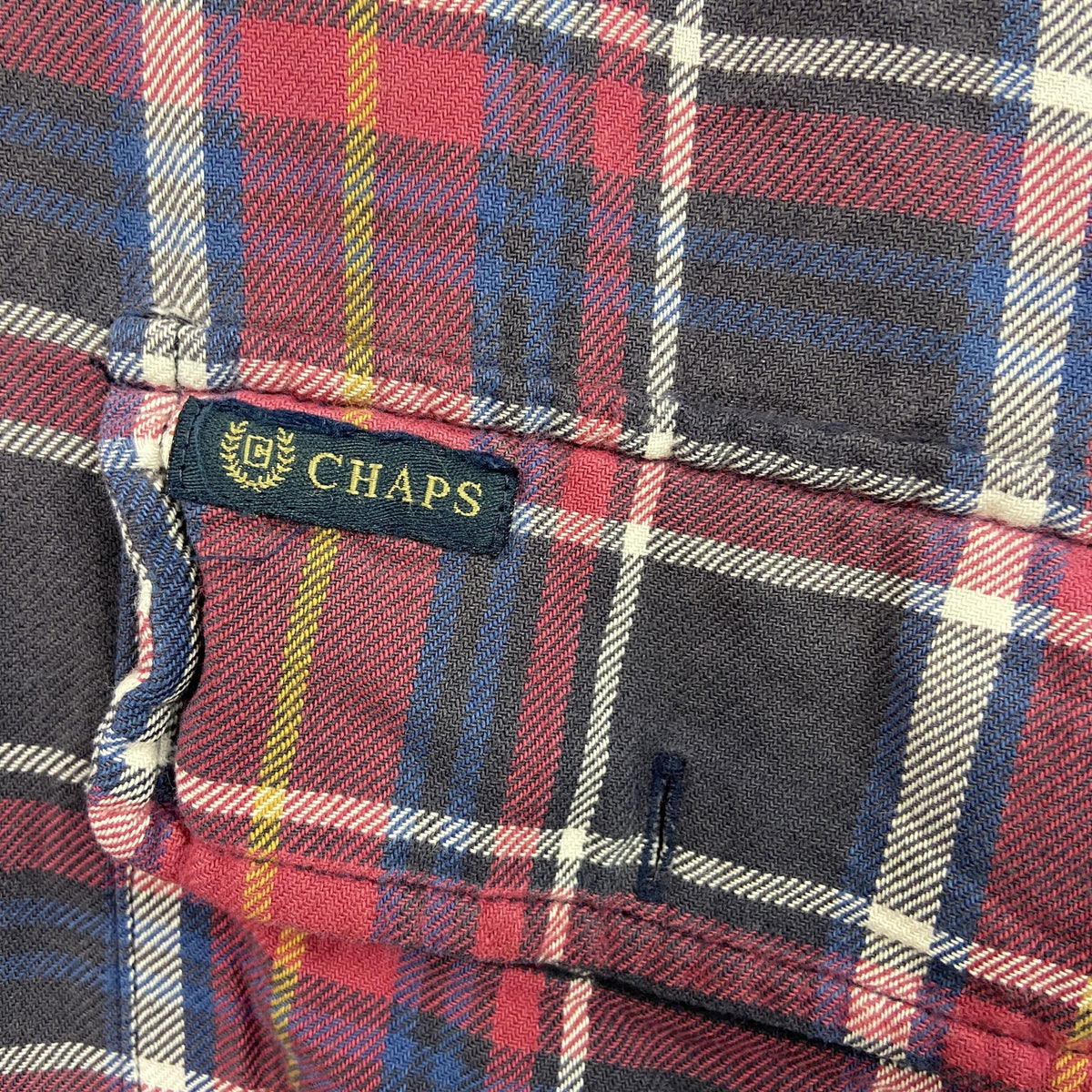 CHAPS　チャップス　長袖シャツ　チェック柄　マルチカラー　LLサイズ メンズ コットン ポリエステル 古着