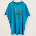 HEMISPHERE　SPORT　半袖プリントTシャツ　水色　Y2K　レトロ　ライトブルー　XXLサイズ　古着