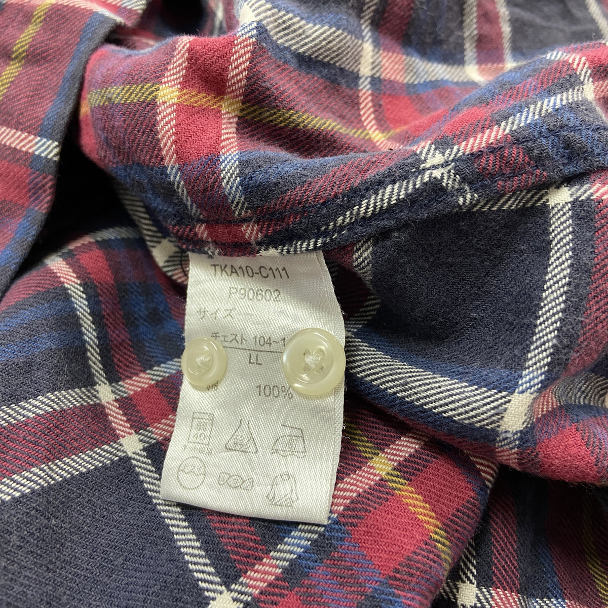 CHAPS　チャップス　長袖シャツ　チェック柄　マルチカラー　LLサイズ メンズ コットン ポリエステル 古着