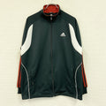 adidas　アディダス　トラックジャケット/ジャージ　黒　ブラック　Lサイズ スポーツジャケット メンズ ポリエステル 古着