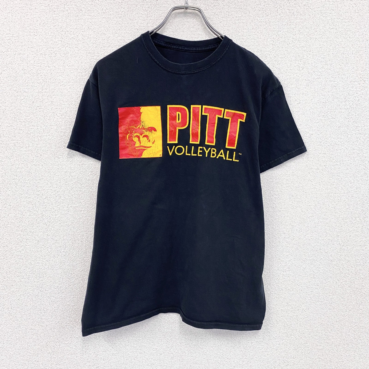 PITT　半袖プリントTシャツ　バレーボール　黒　ブラック　　古着