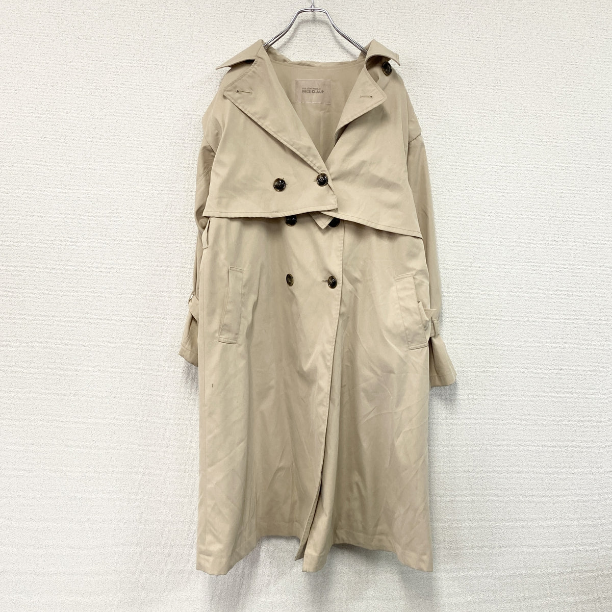 NICE CLAUP　ナイスクラップ　マルチWAYトレンチコート　ベージュ　Mサイズ　古着