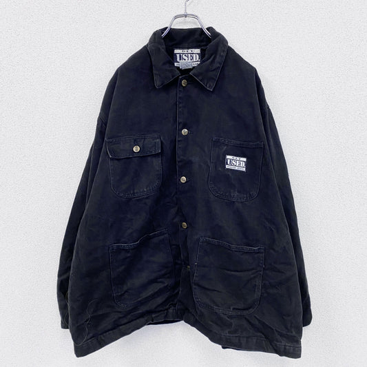 GET USED CLASSIC JEANS　ワークジャケット　カバーオール　4つポケット　黒　ブラック　Lサイズ
