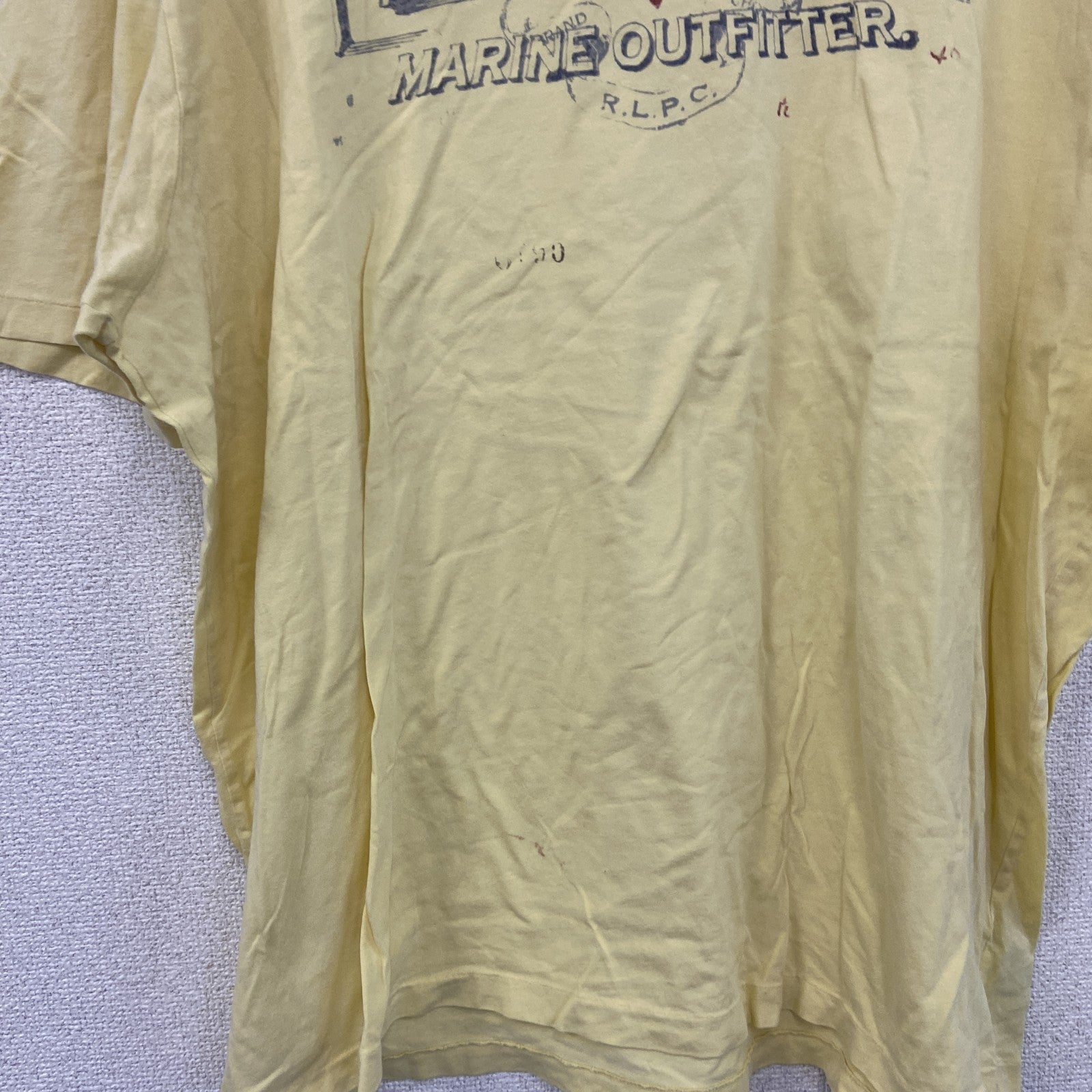 POLO RALPH LAUREN　ラルフローレン　半袖Tシャツ　シングルステッチ　黄色　イエロー　XXLサイズ　古着