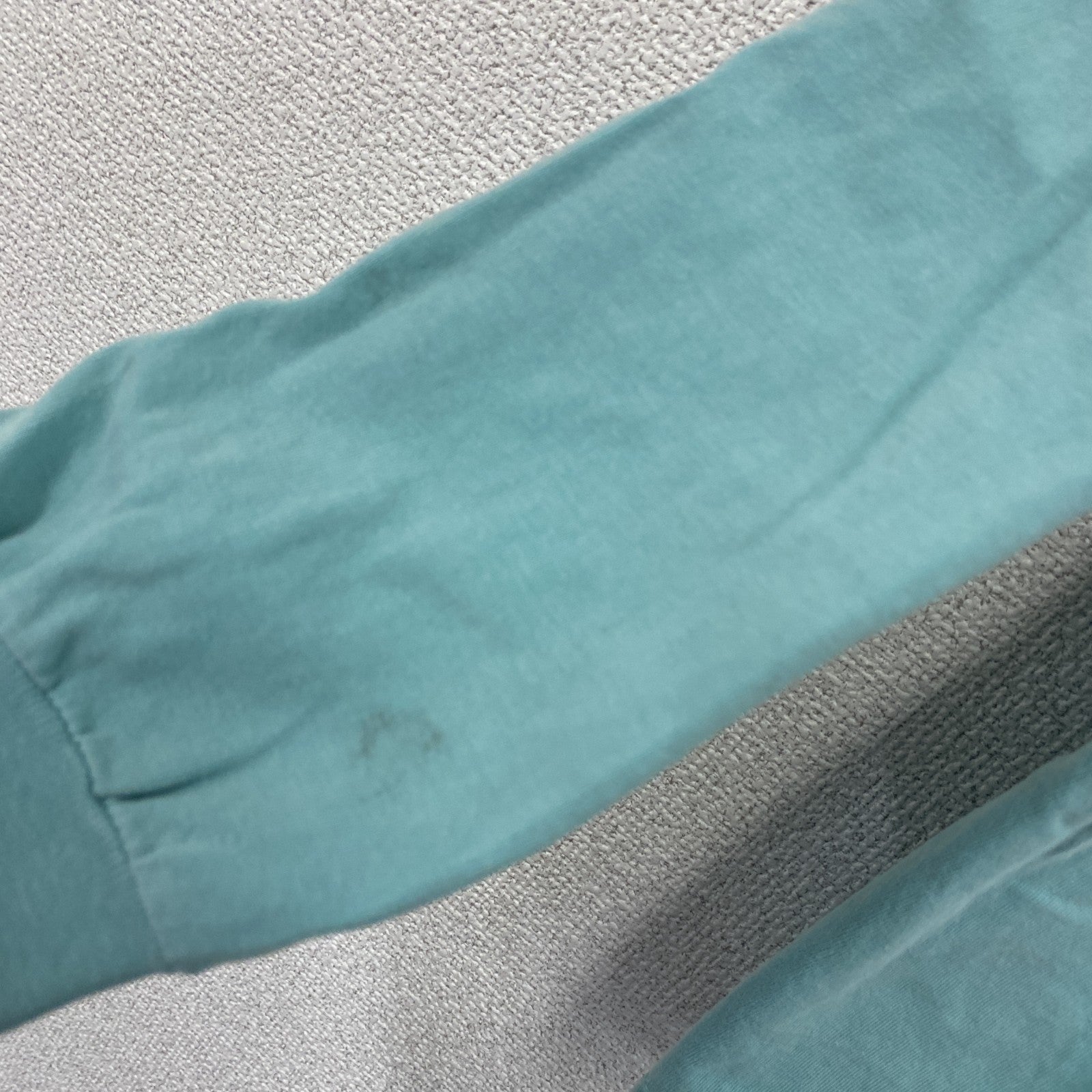 COMFORT COLORS　長袖プリントTシャツ　エメラルドグリーン　Mサイズ　古着