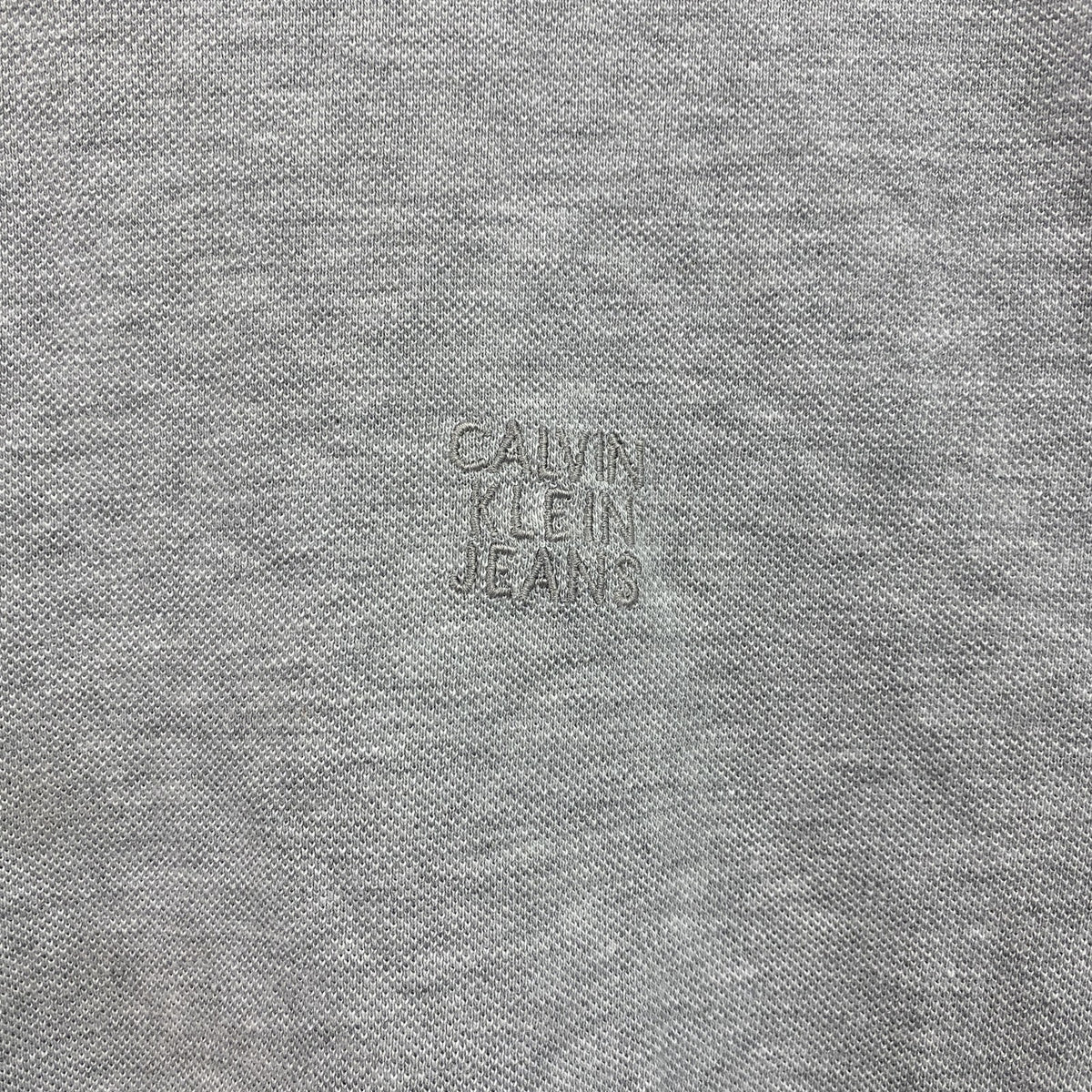 90s　Calvin Klein Jeans　カルバンクラインジーンズ　半袖Tシャツ　Vネック　ヴィンテージ　灰色　グレー　Mサイズ　