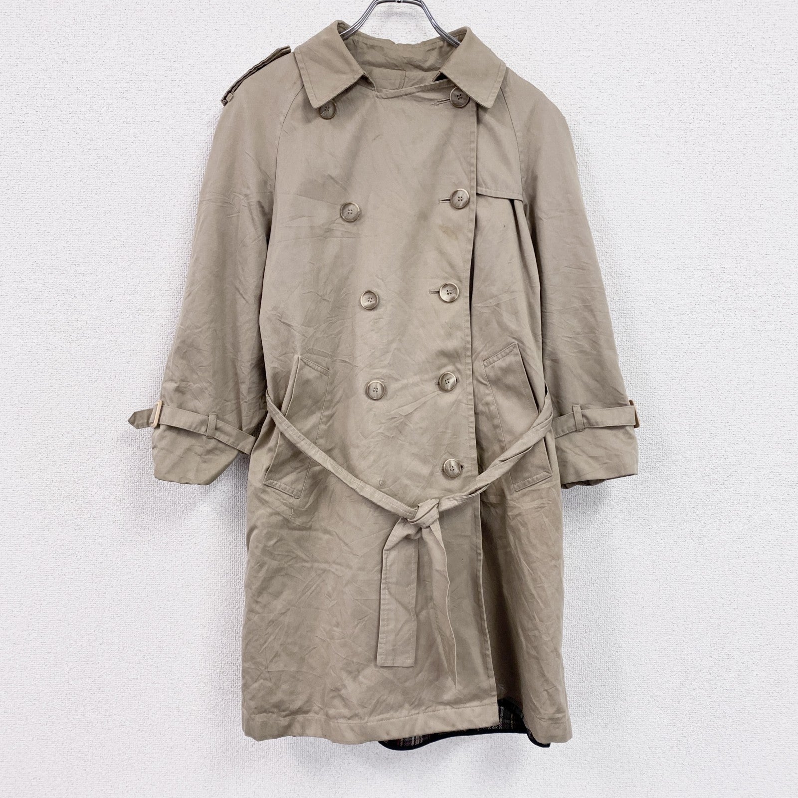 LONDON FOG　ロンドンフォグ　ダブルトレンチコート　ベージュ　8サイズ　古着