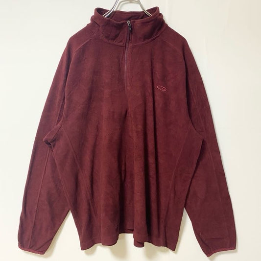 古着 used　C9 by Champion チャンピオン　長袖ハーフジップフリースジャケット　ボルドー　ロゴ刺　XLサイズ