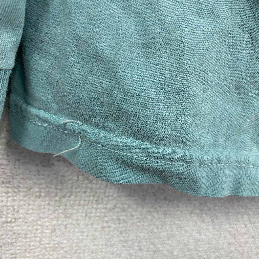 COMFORT COLORS　長袖プリントTシャツ　エメラルドグリーン　Mサイズ　古着