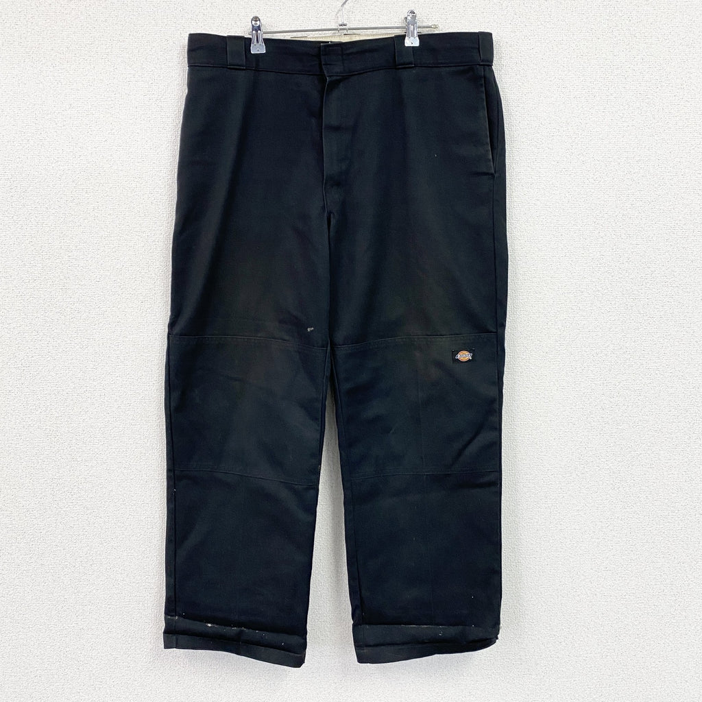 Dickies　ディッキーズ　ダブルニーワークパンツ　ジップフライ　ワンポイント　黒 ブラック　古着