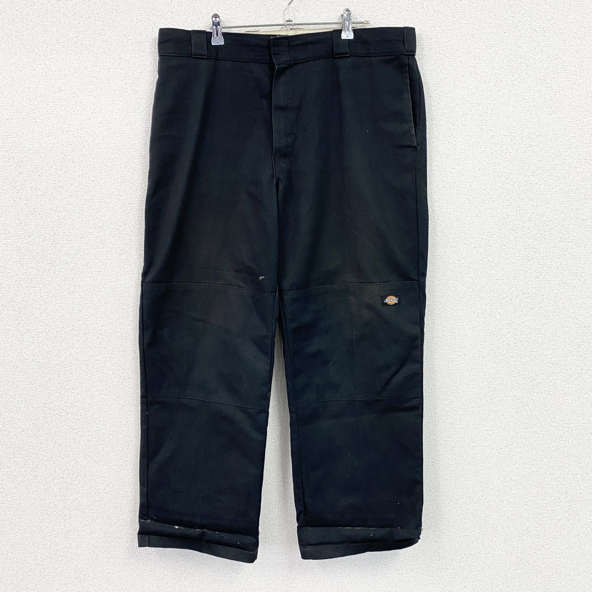 Dickies　ディッキーズ　ダブルニーワークパンツ　ジップフライ　ワンポイント　黒 ブラック　古着
