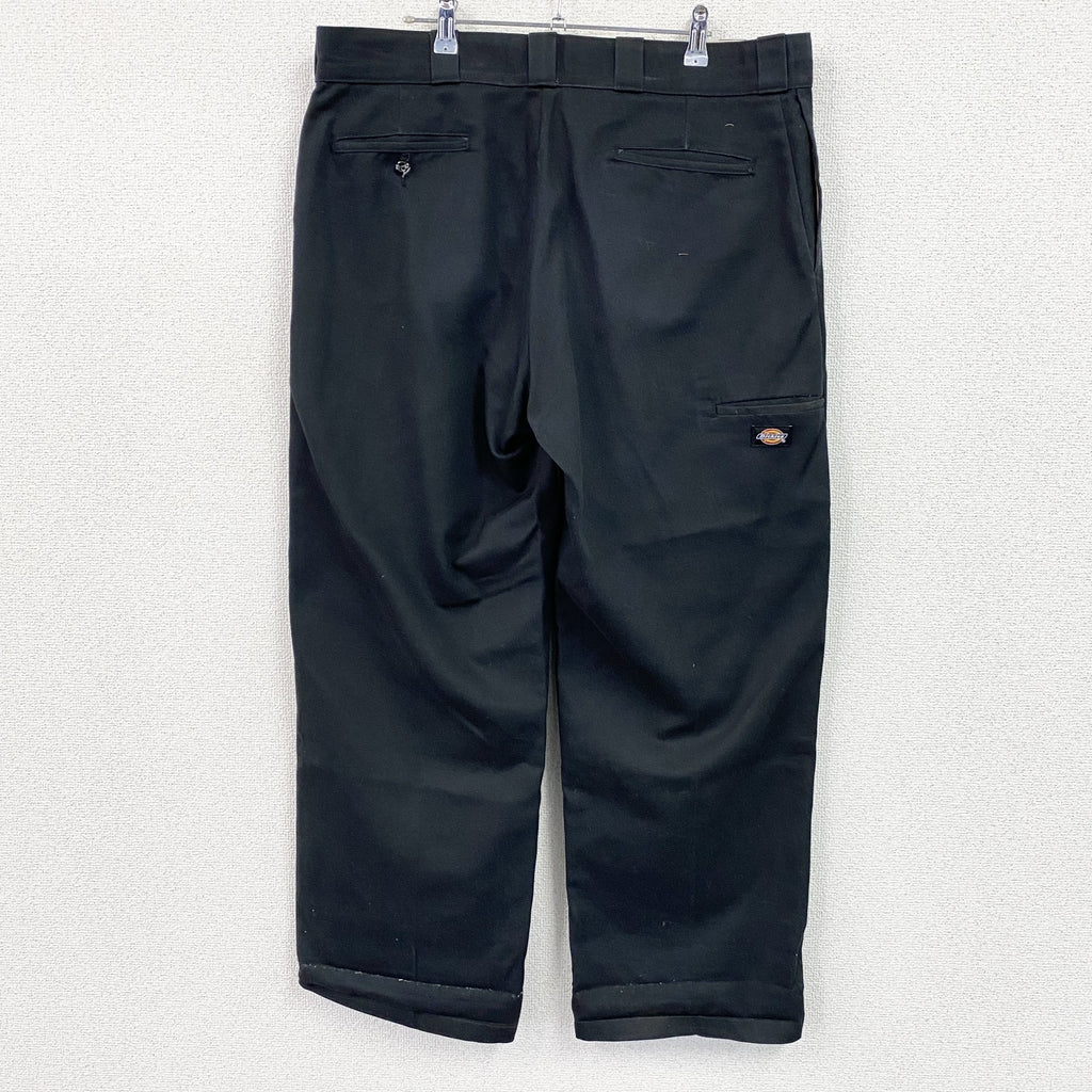 Dickies　ディッキーズ　ダブルニーワークパンツ　ジップフライ　ワンポイント　黒 ブラック　古着