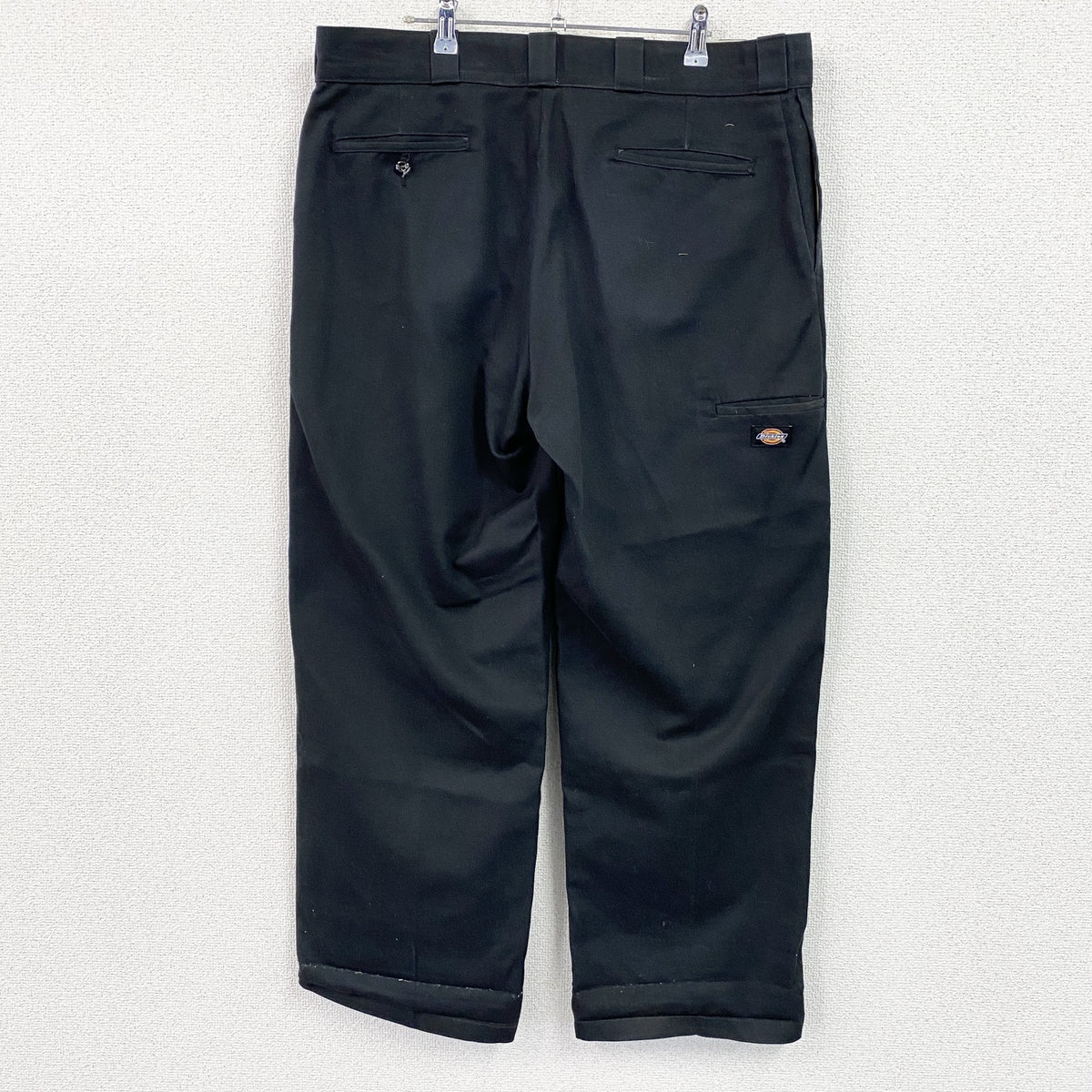 Dickies　ディッキーズ　ダブルニーワークパンツ　ジップフライ　ワンポイント　黒 ブラック　古着