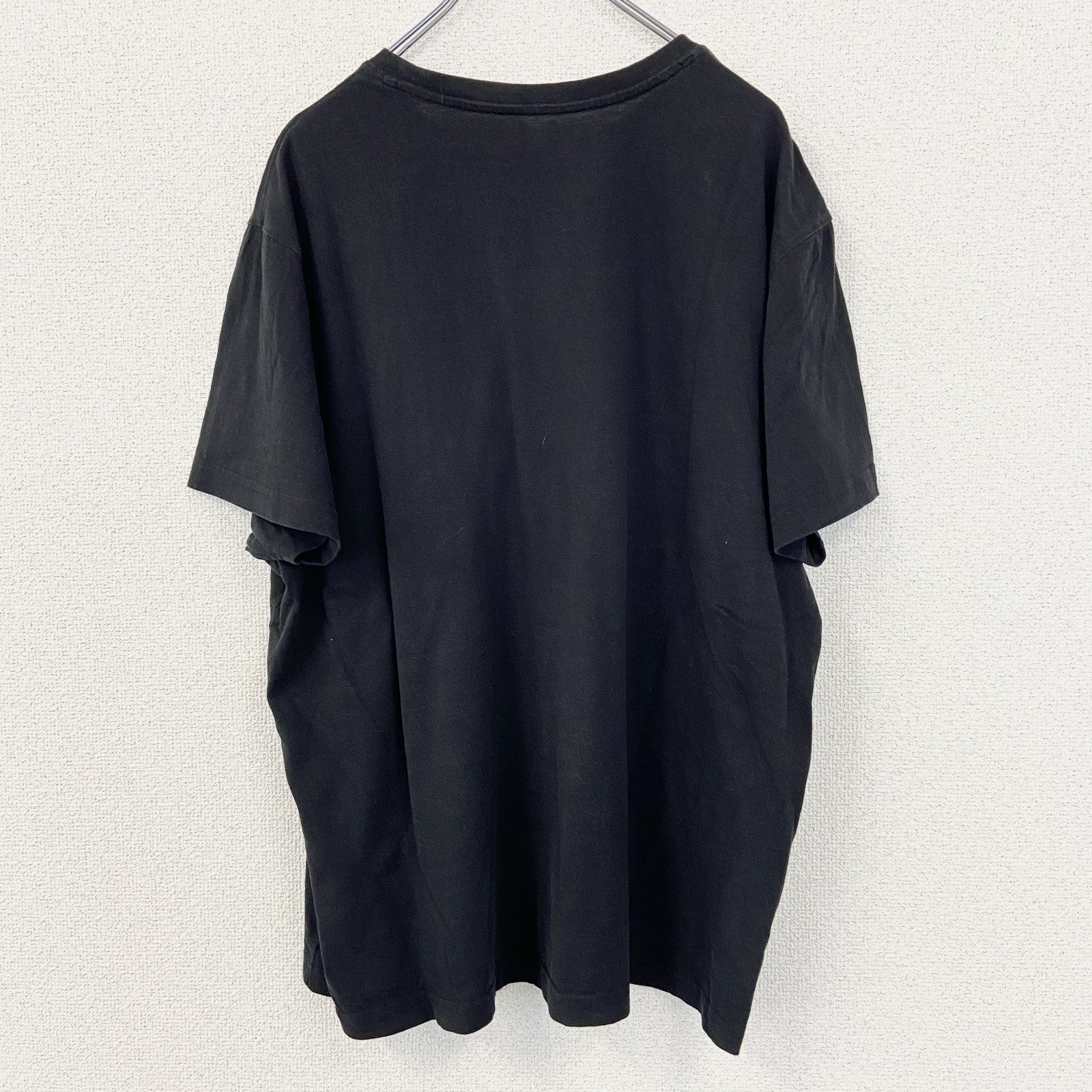 Eddie Bauer　半袖ビッグプリントTシャツ　ワンポイント　クルーネック　カジュアルデザイン　黒　ブラック　Lサイズ　古着