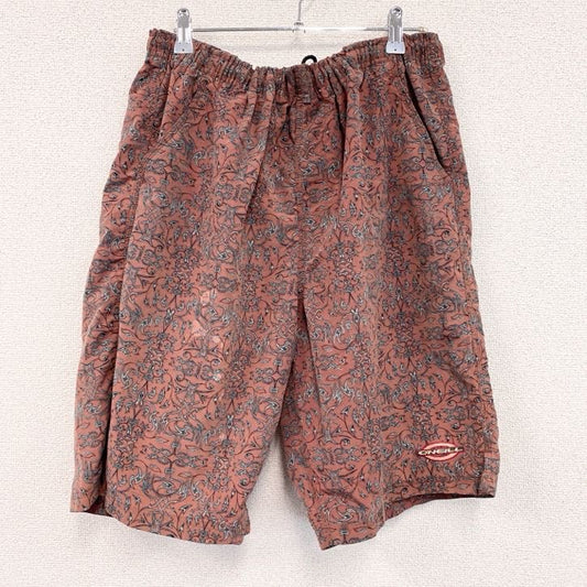 90s～　ONEILL　オニール　ハーフパンツ/ショートパンツ　ヴィンテージ　総柄　赤　Lサイズ