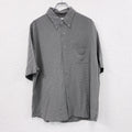 90s～　Tri-Mountain　半袖ボタンダウンシャツ　柄シャツ　チェック柄　総柄　灰色　グレー　Lサイズ　　ヴィンテージ　古着