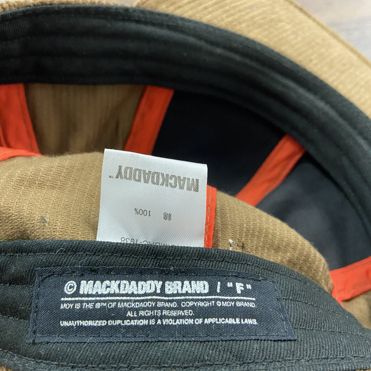 MACKDADDY　6パネルキャップ　ベースボールキャップ　コーデュロイ　茶色　ブラウン　古着