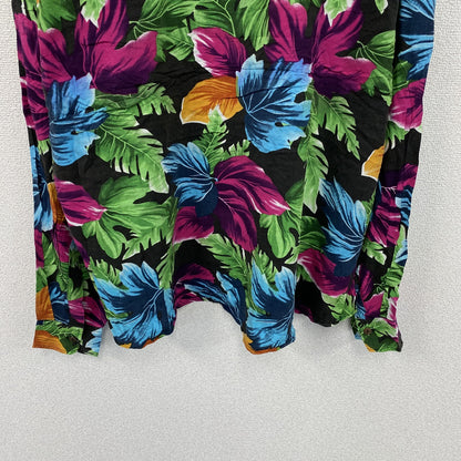 CARDCHE　長袖総柄デザインシャツ　マルチカラー　黒　ブラック　2XLサイズ