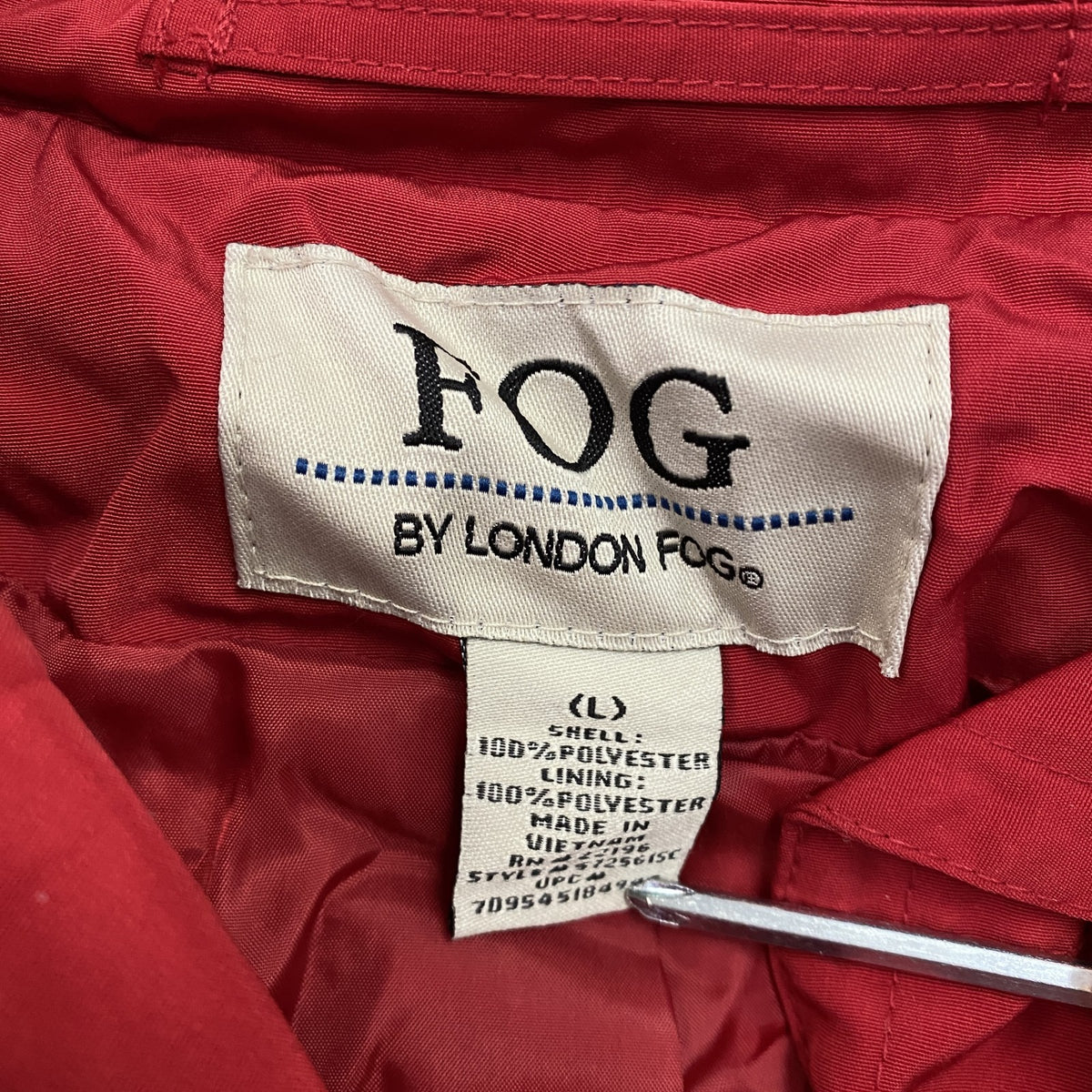 LONDON FOG　ロンドンフォグ　ステンカラーコート/バルマカーンコート　赤　レッド　Lサイズ　古着