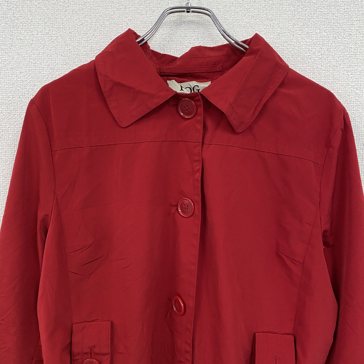 LONDON FOG　ロンドンフォグ　ステンカラーコート/バルマカーンコート　赤　レッド　Lサイズ　古着
