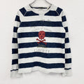 SCOTCH SHRUNK　長袖プリントTシャツ　ボーダー柄　白　ホワイト　紺　ネイビー　古着