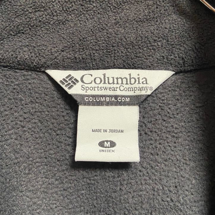 古着 used　Columbia　コロンビア　長袖ハーフジップボアスウェット　トレーナー　ワンポイントロゴ刺繡　黒　Mサイズ