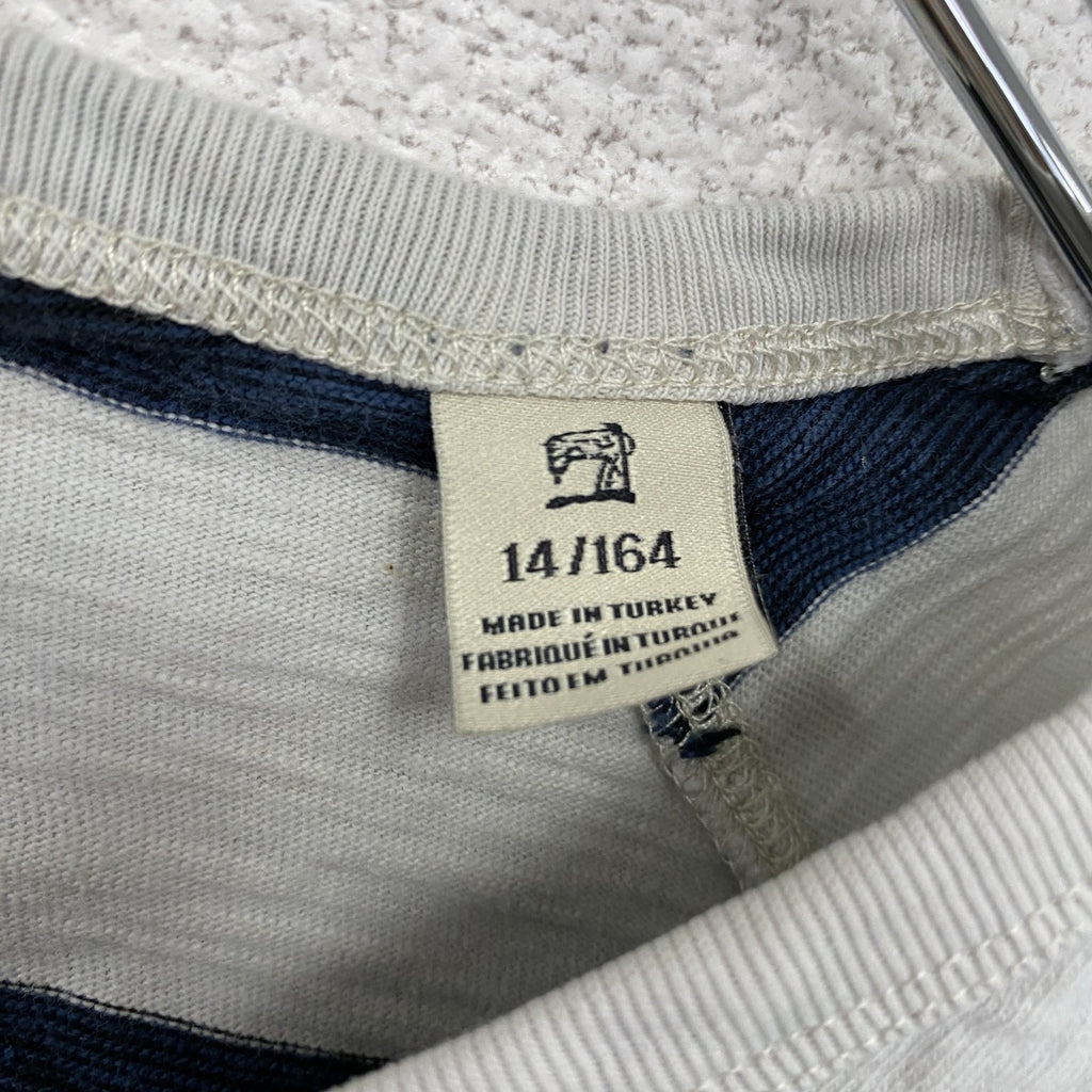 SCOTCH SHRUNK　長袖プリントTシャツ　ボーダー柄　白　ホワイト　紺　ネイビー　古着