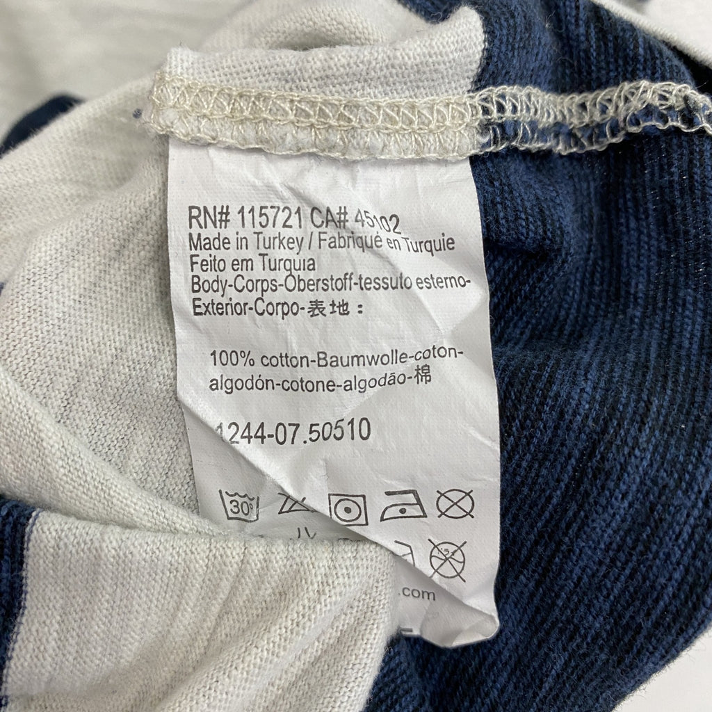 SCOTCH SHRUNK　長袖プリントTシャツ　ボーダー柄　白　ホワイト　紺　ネイビー　古着