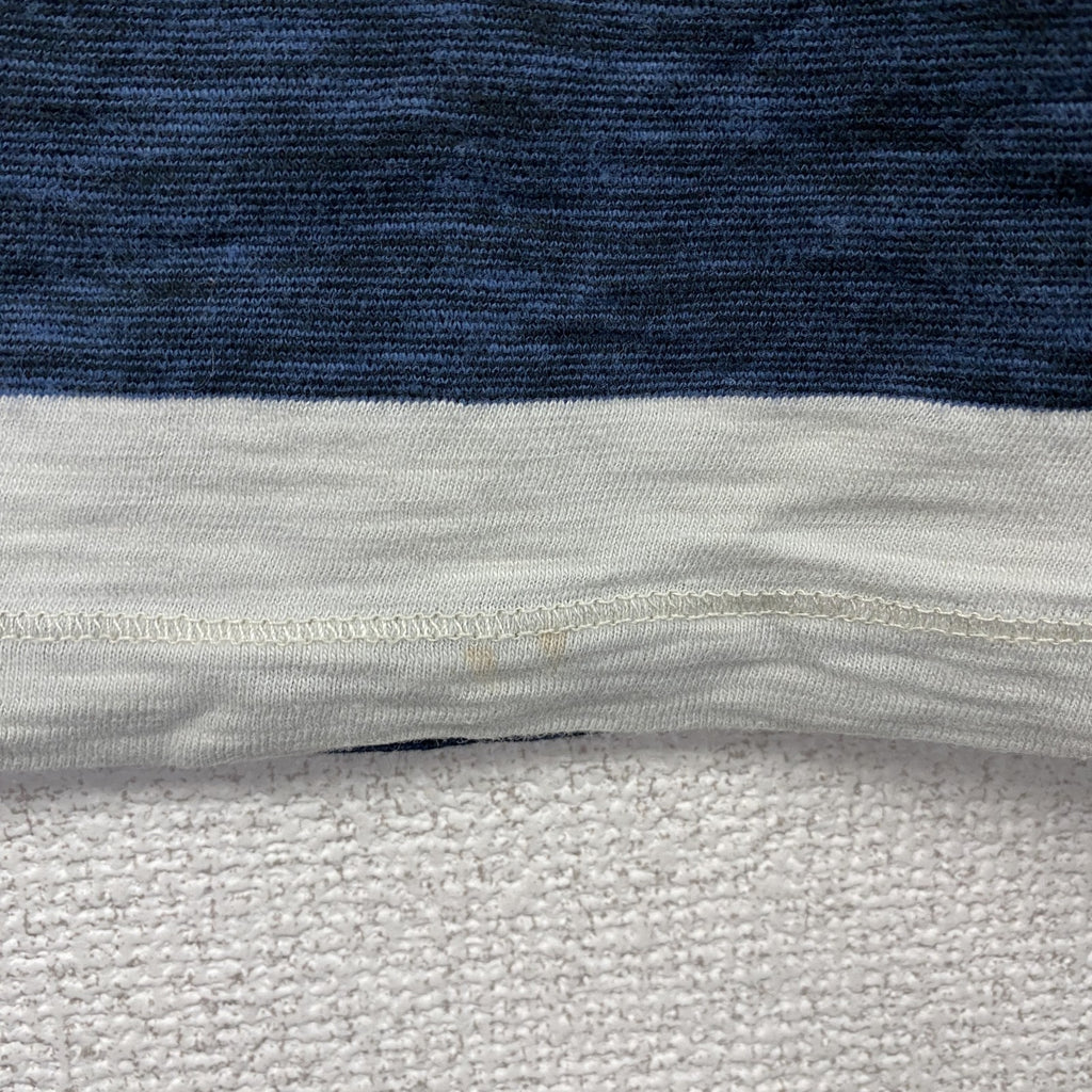 SCOTCH SHRUNK　長袖プリントTシャツ　ボーダー柄　白　ホワイト　紺　ネイビー　古着