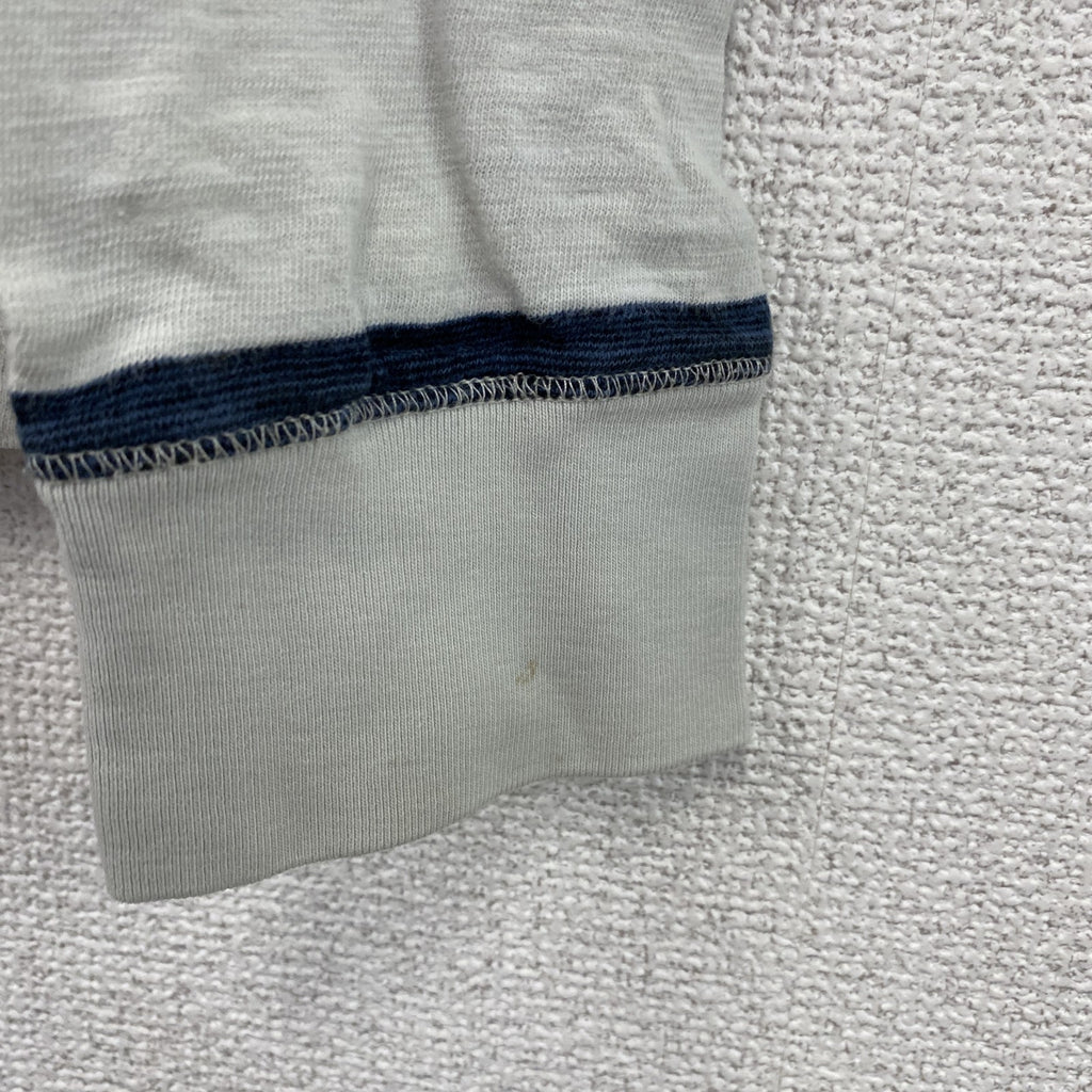 SCOTCH SHRUNK　長袖プリントTシャツ　ボーダー柄　白　ホワイト　紺　ネイビー　古着