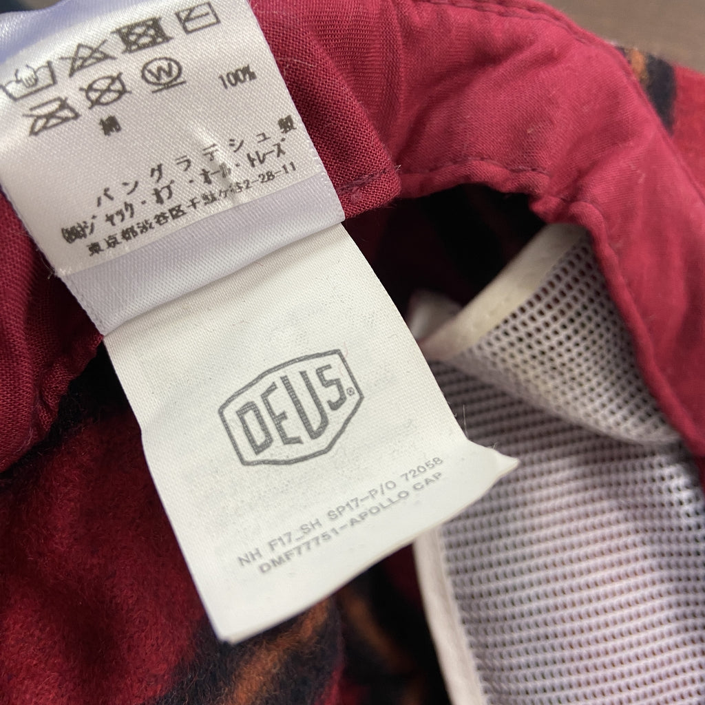 DEUS　6パネルキャップ　ベースボールキャップ　赤　レッド　古着
