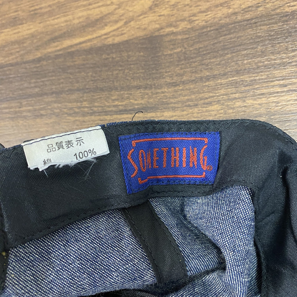 SOMETHING　サムシング　デニム6パネルキャップ　ベースボールキャップ　インディゴ　　古着