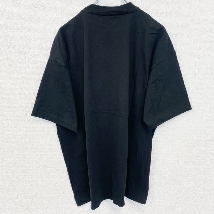 Hanes　ヘインズ　半袖デザインプリントTシャツ　クルーネック　電車　黒　ブラック　春夏服　XLサイズ　古着