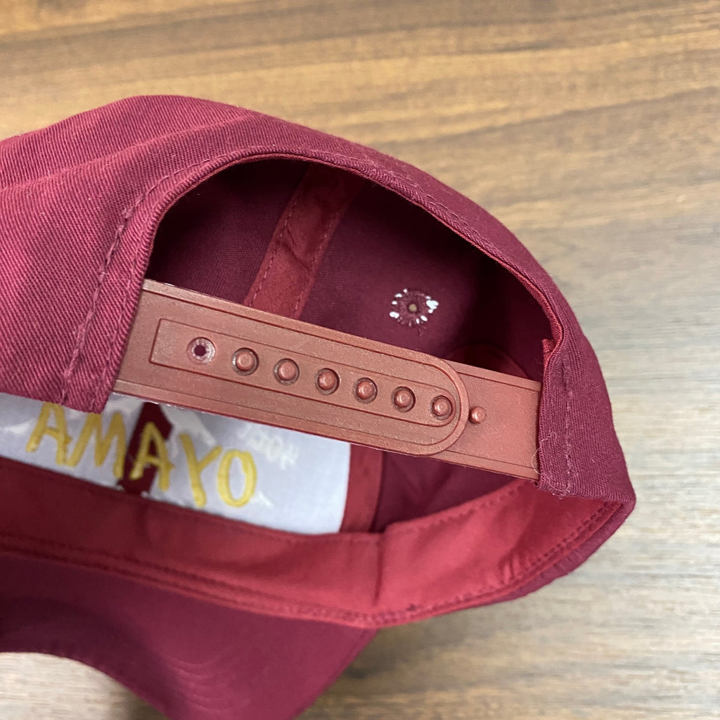 MIZUNO　ミズノ　第40回大山登山マラソン大会　6パネルキャップ　ベースボールキャップ　刺繍ロゴ　ボルドー　フリーサイズ　古着