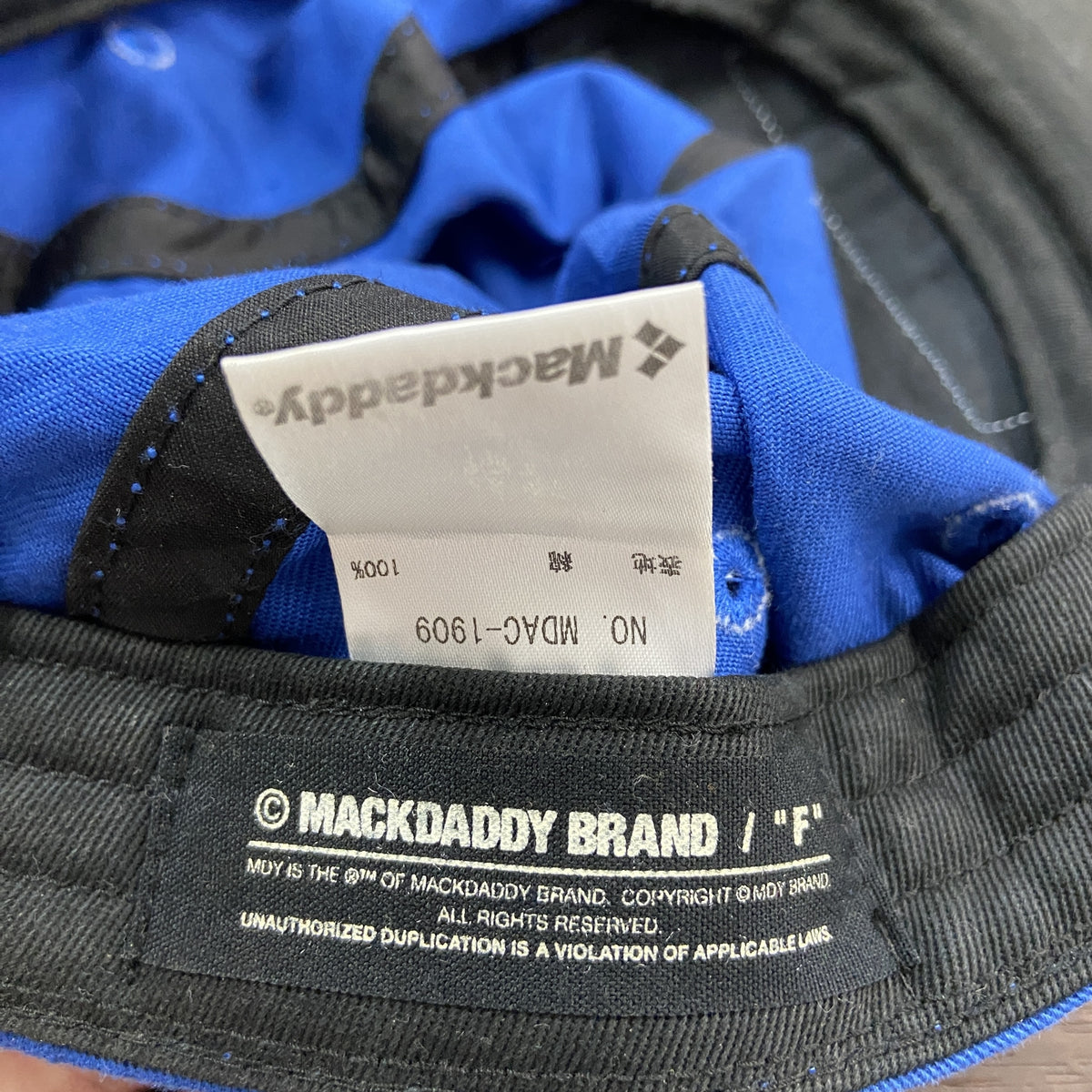 MACKDADDY　6パネルキャップ　ベースボールキャップ　青　ブルー　Fサイズ　古着