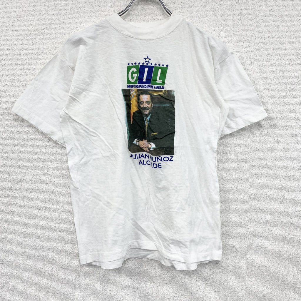 ～00s　COTTON SPORT　半袖プリントTシャツ　人物T　ヴィンテージ　白　ホワイト　Lサイズ　古着