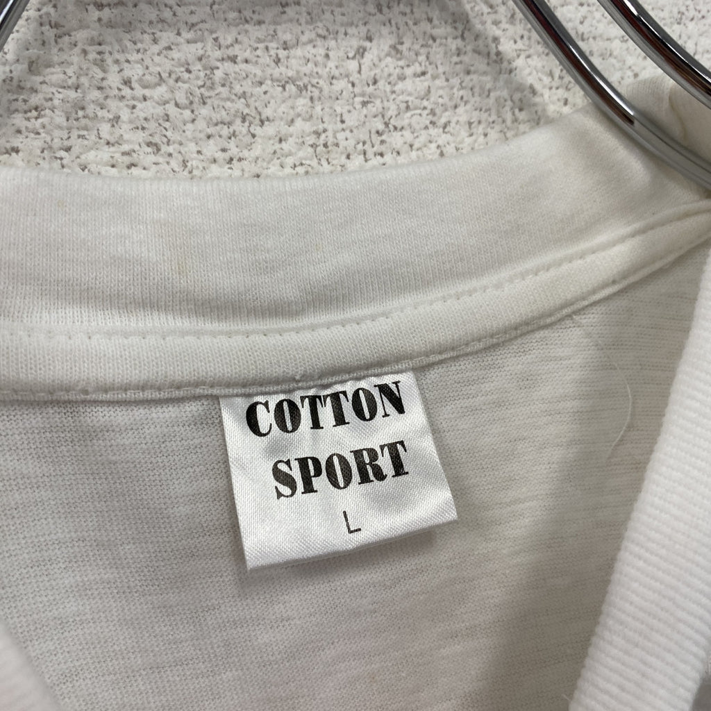 ～00s　COTTON SPORT　半袖プリントTシャツ　人物T　ヴィンテージ　白　ホワイト　Lサイズ　古着