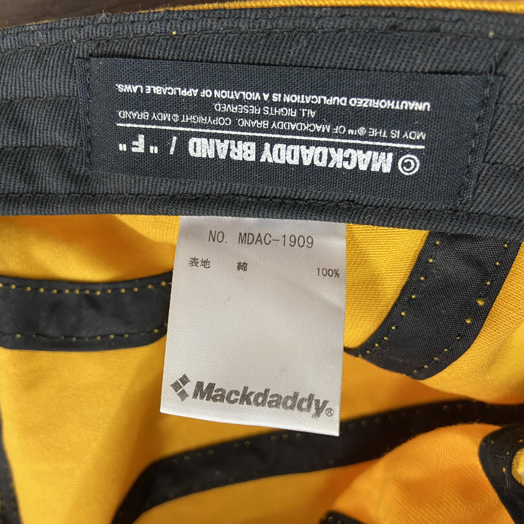 MACKDADDY　6パネルキャップ　ベースボールキャップ　黄色　イエロー　Fサイズ　古着