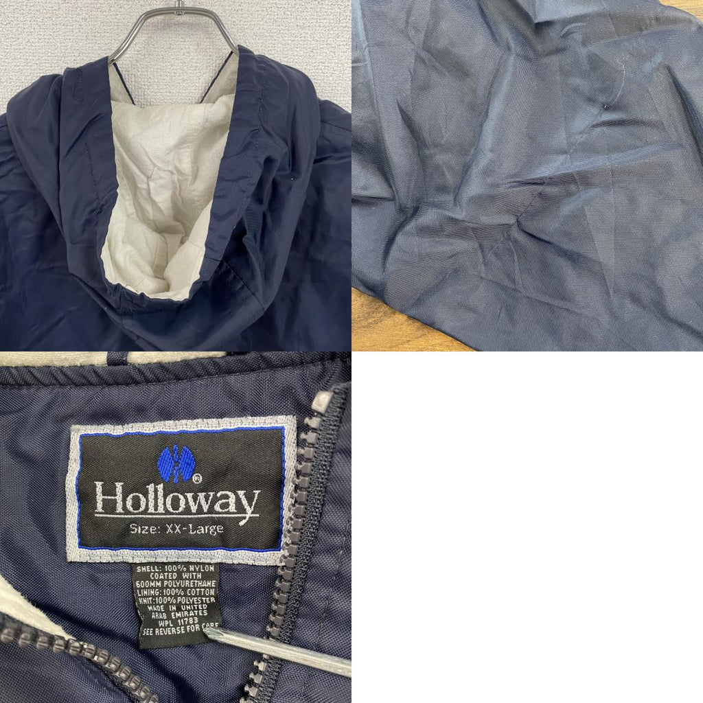 90s　Holloway　ホロウェイ　アノラックパーカー　ヴィンテージ　紺　ネイビー　2XLサイズ　古着