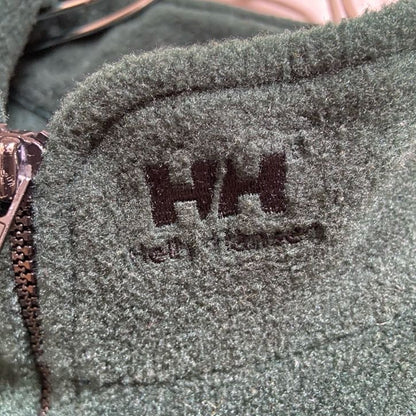 古着 used　HellyHansen　ヘリーハンセン　ジップアップボアベスト　ワンポイント刺繡　USA製　EU製　緑　Lサイズ