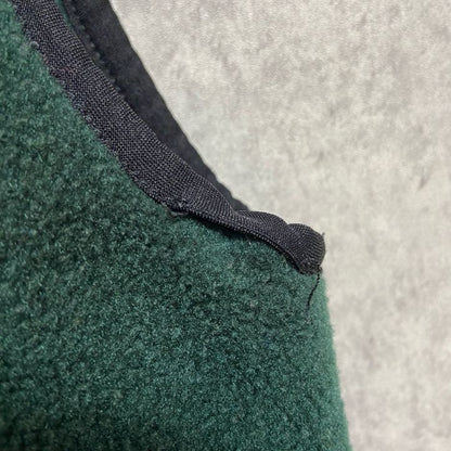 古着 used　HellyHansen　ヘリーハンセン　ジップアップボアベスト　ワンポイント刺繡　USA製　EU製　緑　Lサイズ