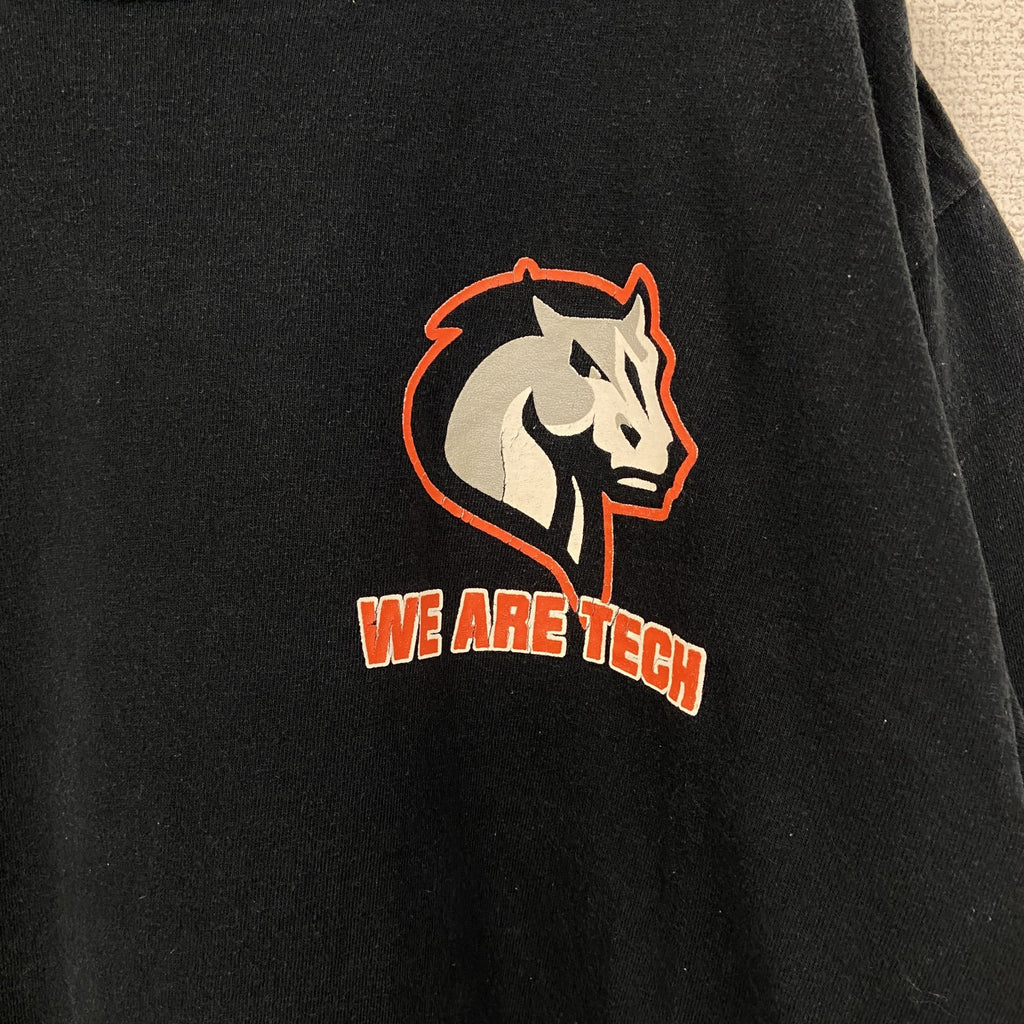 GILDAN ギルダン　半袖プリントデザインTシャツ　クルーネック　WE ARE TECH　黒　ブラック　Mサイズ　古着
