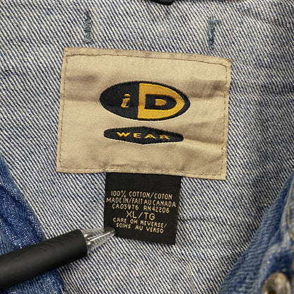～00s　iD WEAR　デニムスタジャン/スタジアムジャケット　切替　ヴィンテージ　インディゴ　赤　レッド　XLサイズ