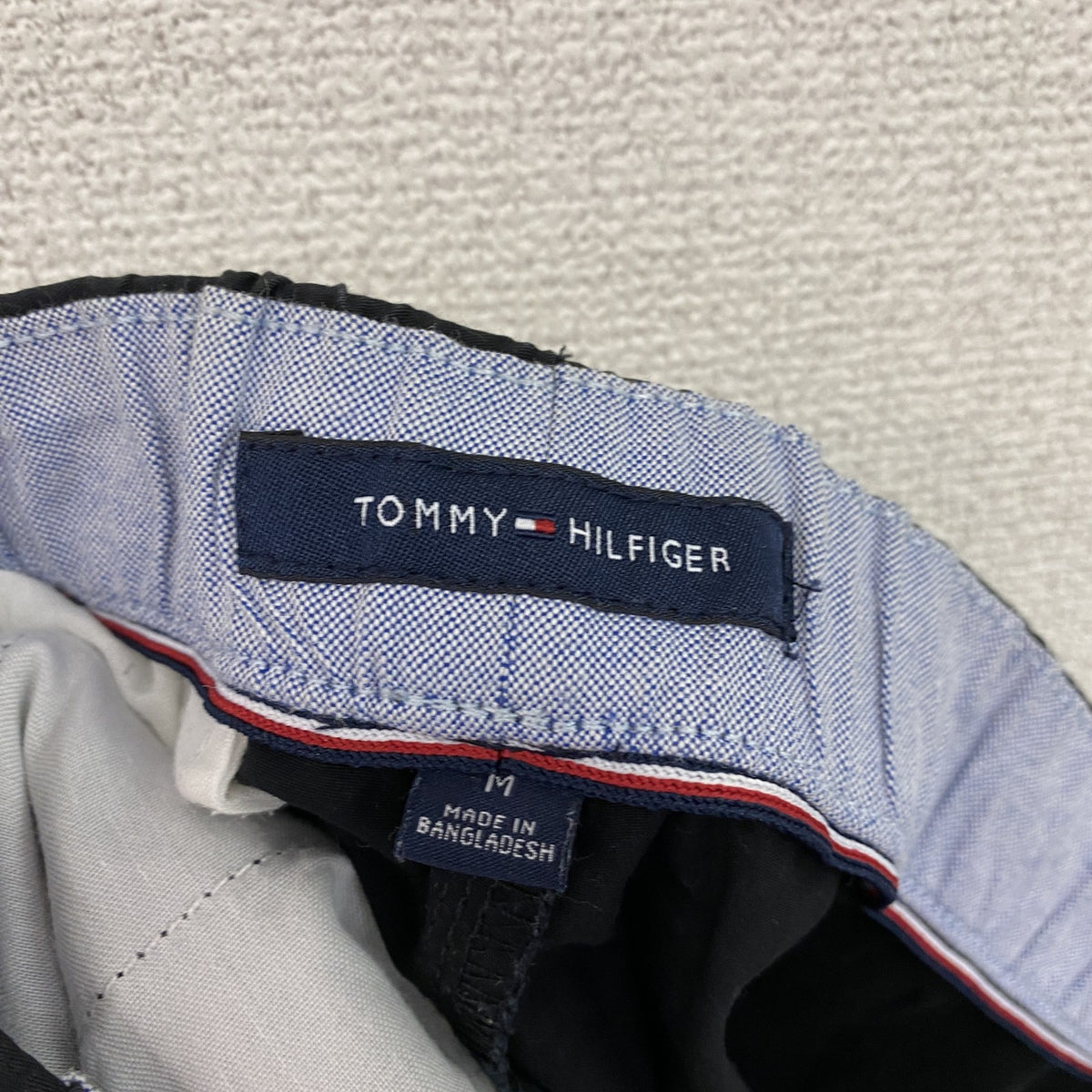 TOMMY HILFIGER　トミーヒルフィガー　イージーパンツ　黒　ブラック　Mサイズ メンズ コットン ポリウレタン 古着