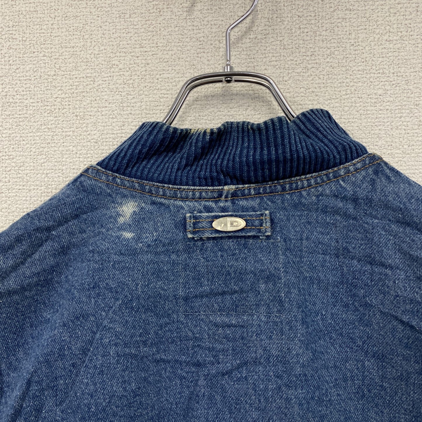 ～00s　iD WEAR　デニムスタジャン/スタジアムジャケット　切替　ヴィンテージ　インディゴ　赤　レッド　XLサイズ