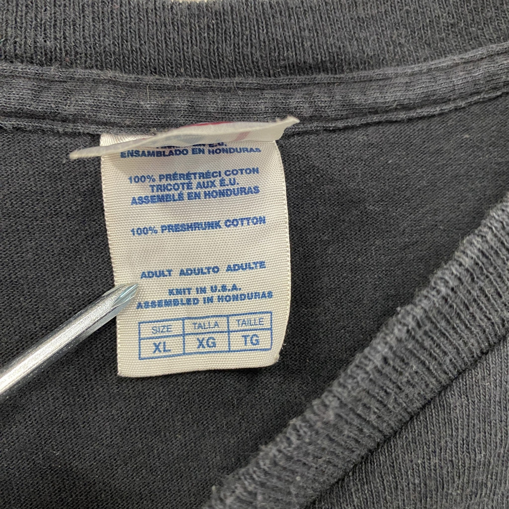 DELTA　デルタ　半袖プリントパロディTシャツ　WINNERTシャツ　英字プリント　クルーネック　黒　ブラック　XLサイズ カットソー メンズ コットン 古着