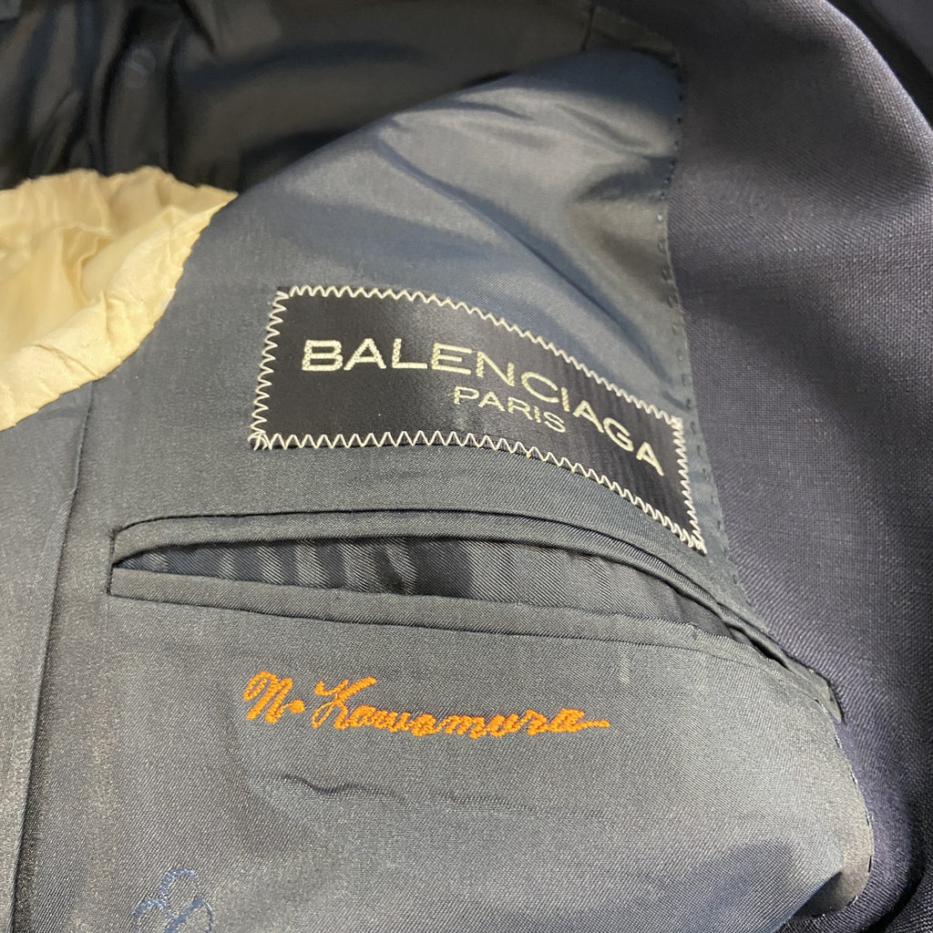 BALENCIAGA　バレンシアガ　テーラードジャケット　ブレザー　紺ブレ　ノッチドラペル　紺　ネイビー　古着