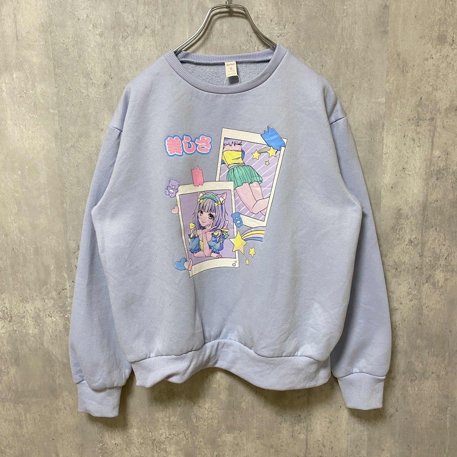 ROMWE　長袖アニメプリントスウェット　トレーナー　レトロ　デザイン　クルーネック　秋冬服　Sサイズ　古着